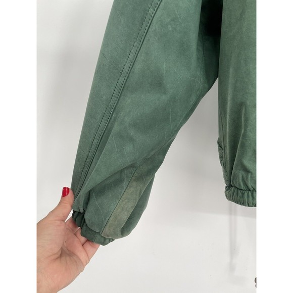 Vintage RZR Originals Women’s Korean Green Leather Jacket Button-Up Medium - Picture 9 of 15
